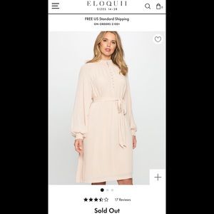 Eloquii Smocked Collar Button Down Dress